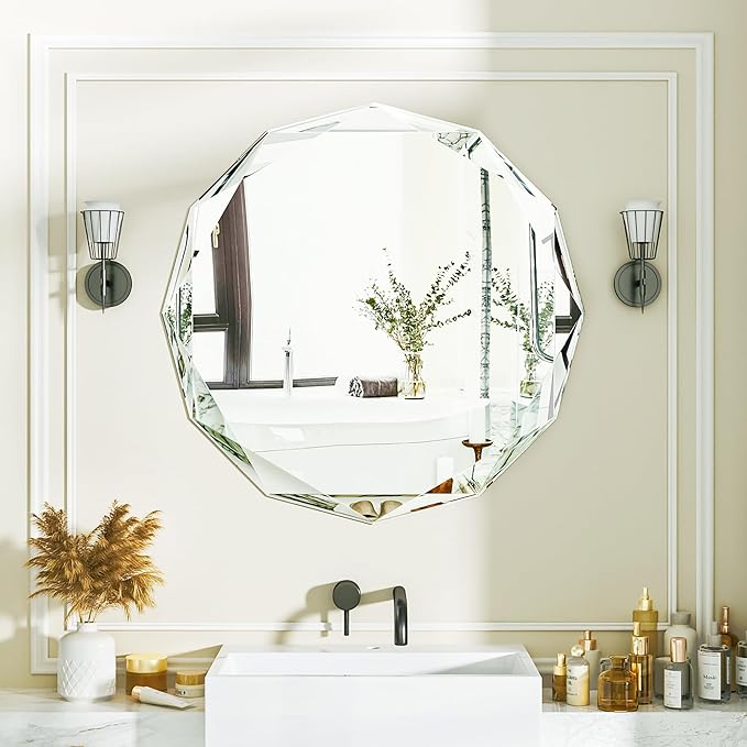Suidia Bathroom Mirror, Frameless Bathroom Mirror - Image 3