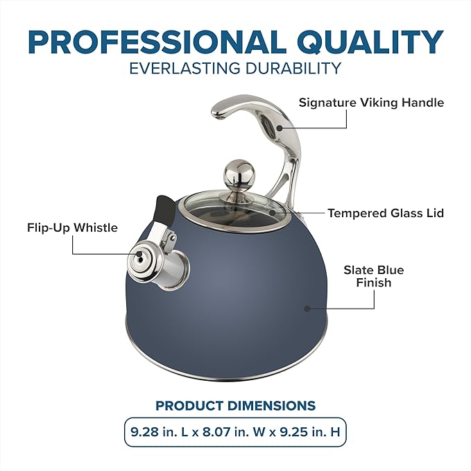 Viking 3-Ply Stainless Steel Tea Kettle, 2.6 Quart Stovetop Hot Water Pot - Image 5