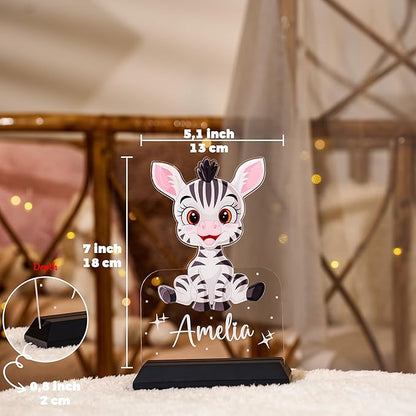 hun concept Personalized Kids Zebra Night Light – Custom Name LED Lamp - Image 7