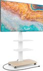 FITUEYES Rolling TV Stand with Power Outlets, Swivel Portable TV Stand by FITUEYES