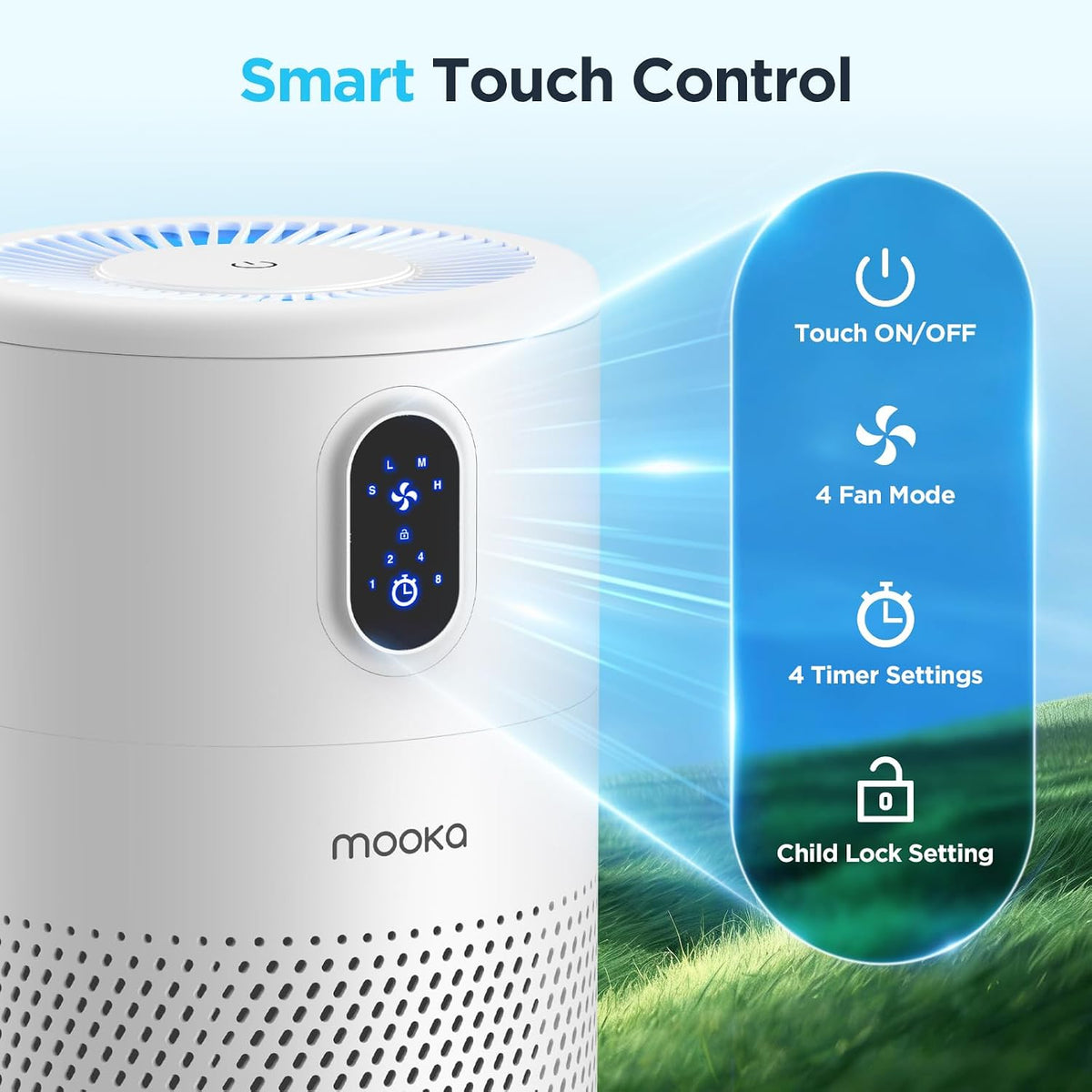 mooka air purifiers for home room up to, package contents