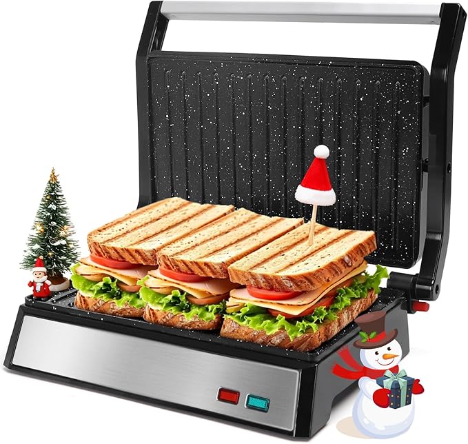 Aigostar Panini Press, 1200W Sandwich Maker and Electric Indoor Grill - Image 9