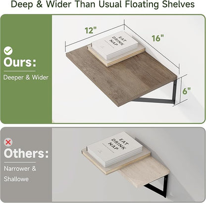 Heimlove 12 Inch Deep Floating Shelves - Image 3