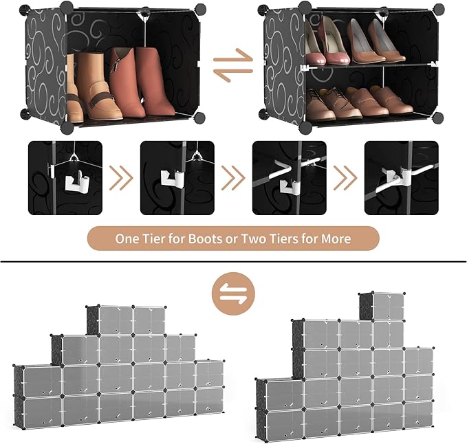 ROJASOP Portable Shoe Rack Organizer, 72 Pairs Covered Shoe Rack Shoe Organizer - Image 7