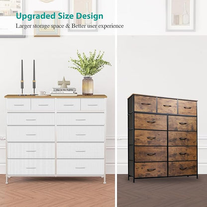 Compact 12 Drawers Dresser for Bedroom, Fabric Storage Tower, Chest of Drawers - Image 6