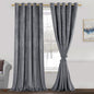 JIUZHEN Grey Velvet Curtains 84 inches by JIUZHEN