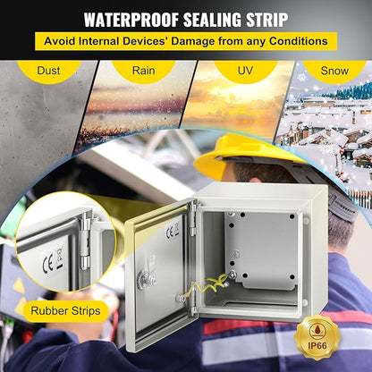 VEVOR NEMA Steel Enclosure, IP66 Waterproof & Dustproof, Outdoor/Indoor - Image 4