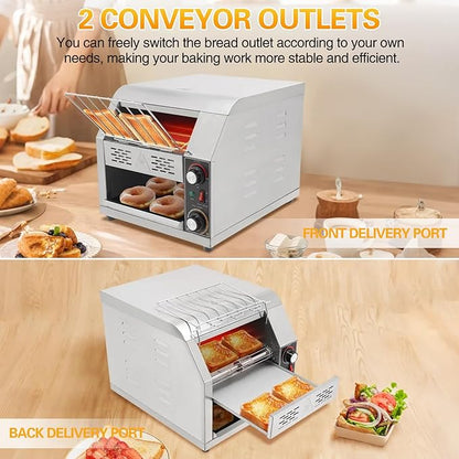 Commercial Conveyor Toaster, 300 Slices/Hour, Stainless Steel, Electric - Image 7
