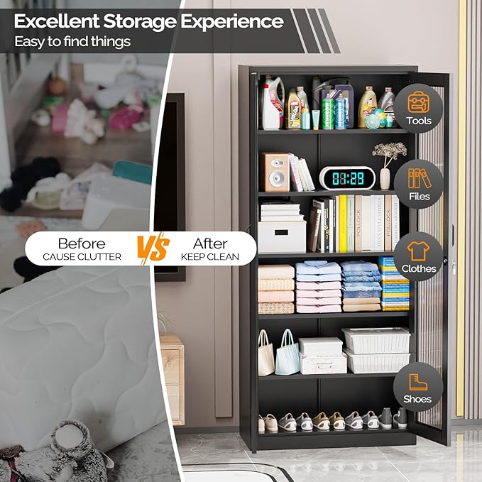 VINGLI Lockable Display Cabinet - Image 8