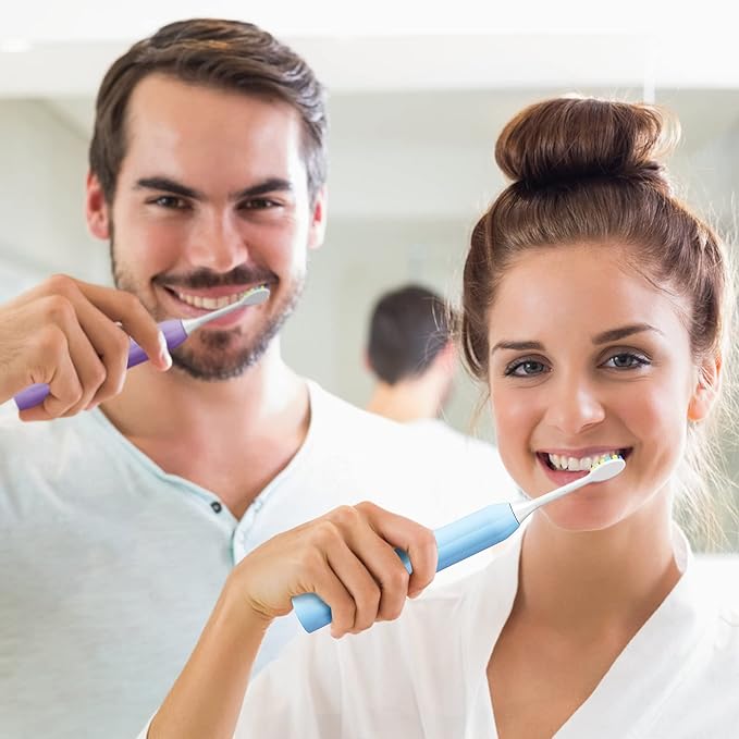 7AM2M Rechargeable Sonic Electric Toothbrush 2 Pack, Soft Toothbrushes - Image 6