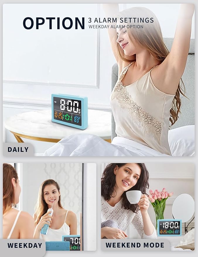 Digital Alarm Clock, with 5.5" Large LED Time Display, Adjustable Alarm Volume - Image 5