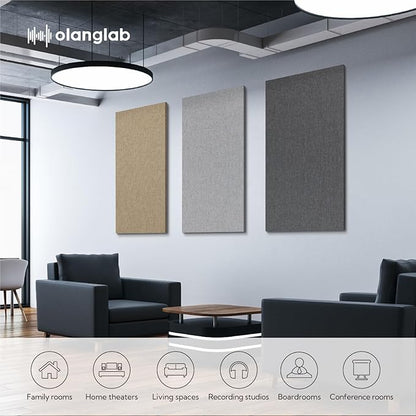 Olanglab Acoustic Panels 2 Pack, Fabric Wrapped Sound Proof Foam Panels - Image 8