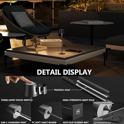 Compact Cordless Table Lamp, Rechargeable LED Night Light, Dual Light Source - Image 3