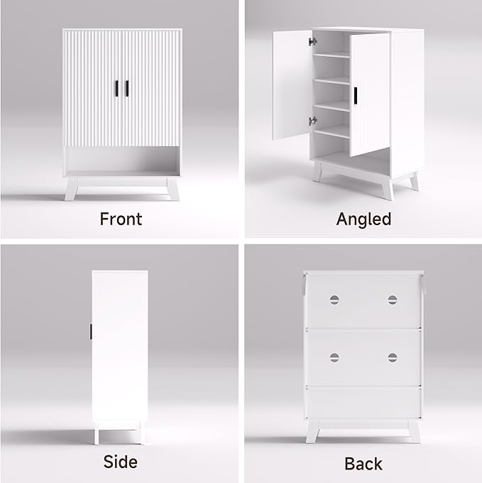 4-Tier Fluted Shoe Cabinet - Image 9