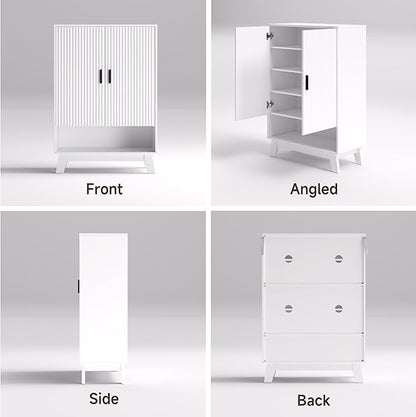 4-Tier Fluted Shoe Cabinet - Image 9