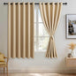 JIUZHEN Beige Blackout Curtains by JIUZHEN