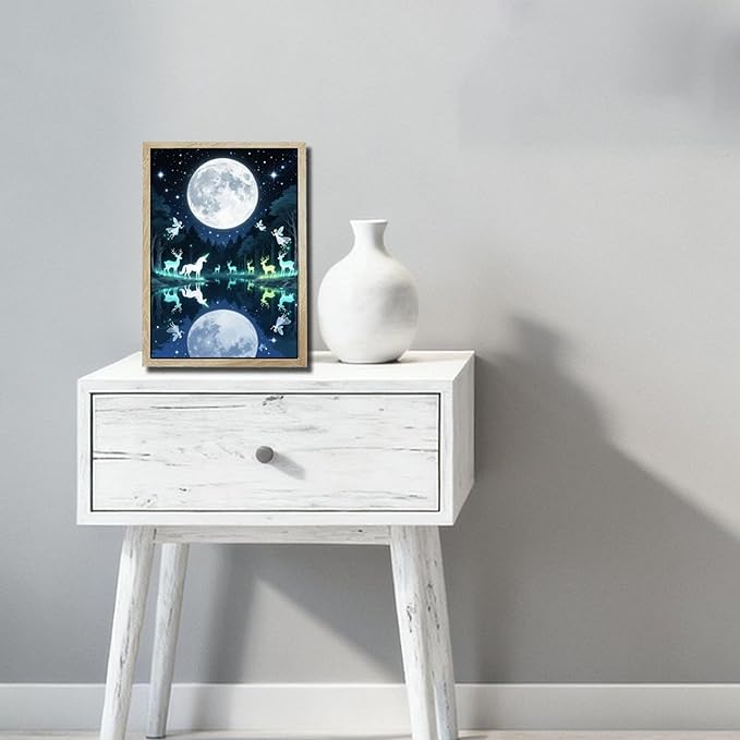 URVIP LED Glowing Photo Frame, 3D Starry-Sky Moon Animal Wall Art, 9x12 Inches - Image 5