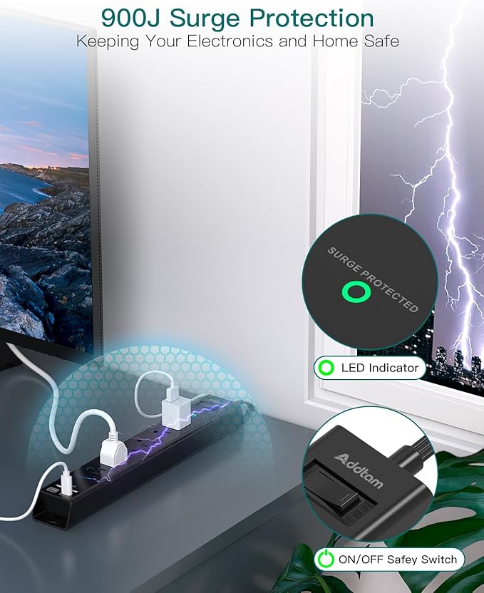 6Ft Power Strip Surge Protector - Image 5