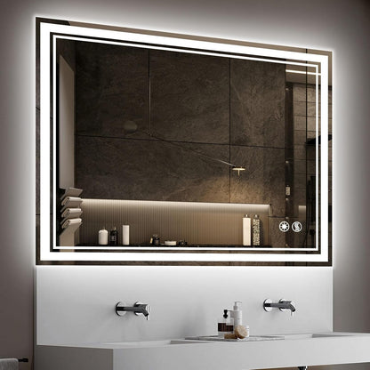 32 x 40'' LED Bathroom Mirror Anti-Fog Dimmable 3 Colors LED Mirror for Bathroom Lighted Mirror Vanity Mirror with Lights Wall Mounted Horizontal/Vertical
