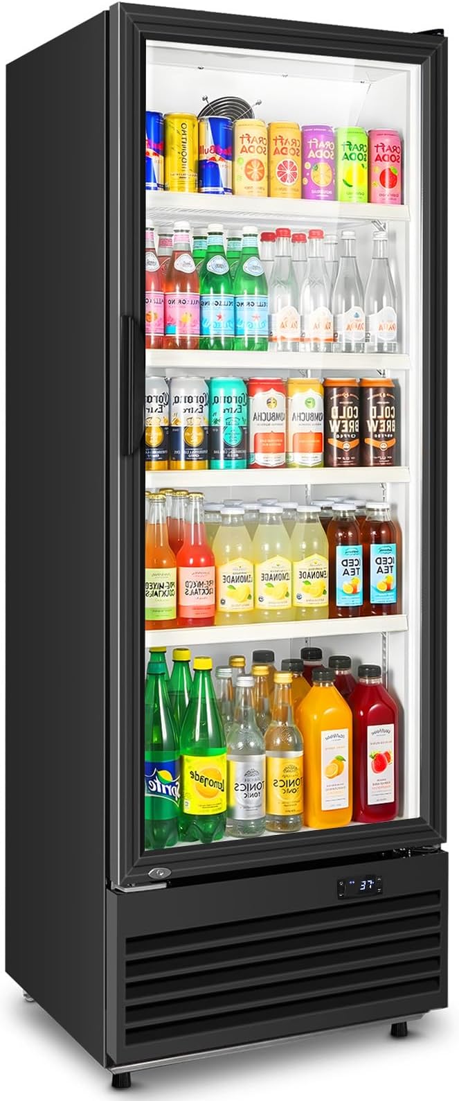 Commercial Beverage Refrigerator, 24.5" Glass Door Display Fridge, 15 Cu.Ft by Velivi-SpecialistinFridge