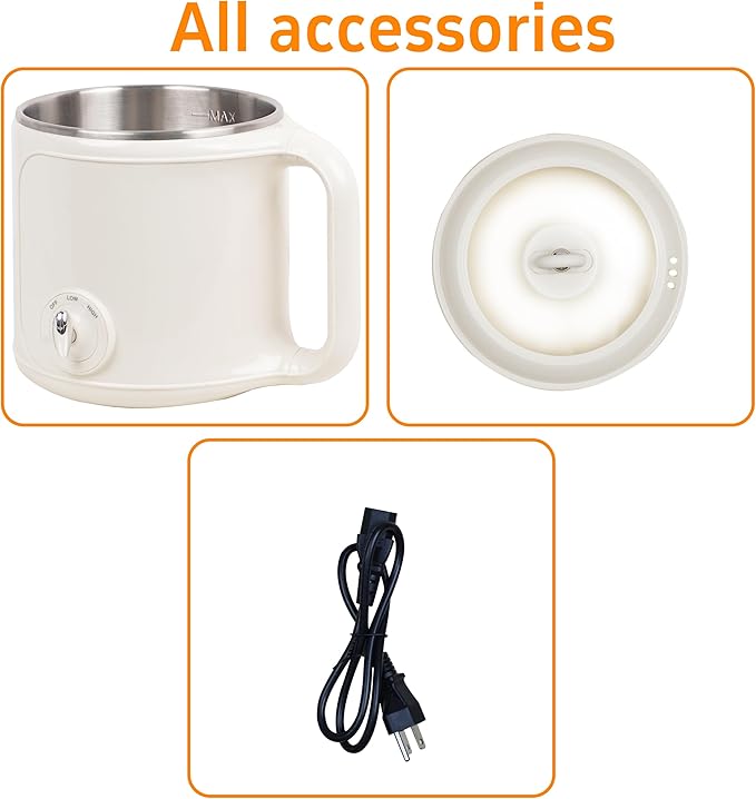 Hot Pot Electric, 2.0L Multifunctional Stainless Steel Electric Pot, Dual Power - Image 5