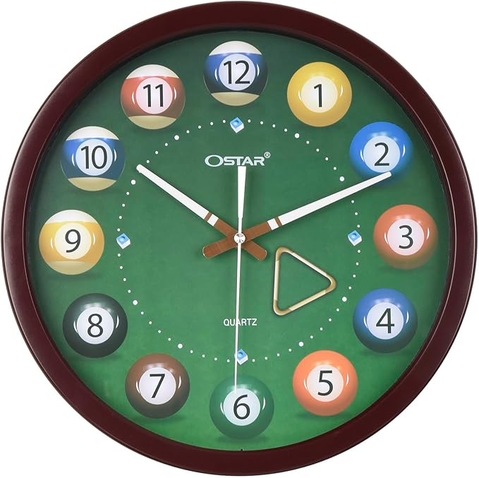 OSTAR Big Large Billiard Pool Ball Wall Clock, Battery Operated, Cue Hand - Image 7