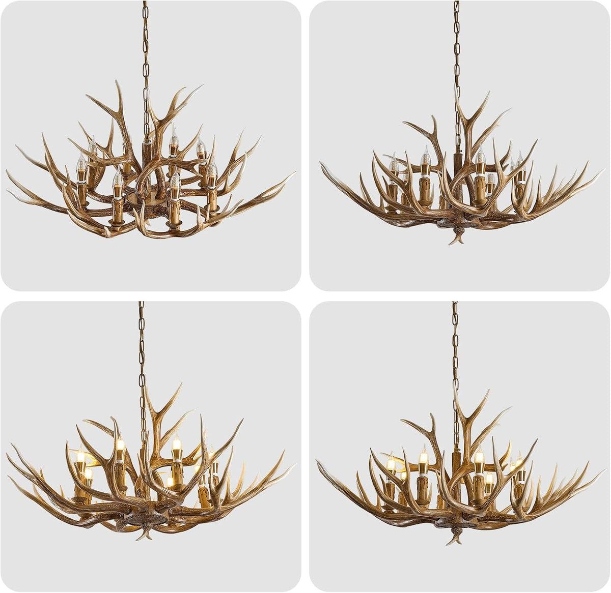 Antlers Chandelier 8 Light,Deer Chandelier Fixtures,Rustic Farmhouse Horn Ant...