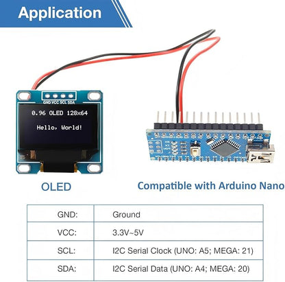 Weewooday 5 Pieces 0.96 Inch OLED Module 12864 128x64 Driver IIC I2C Serial - Image 6