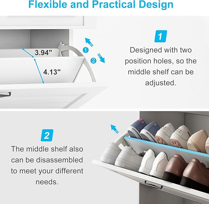 Vibe & Dine Narrow Shoe Organizer Cabinet - Image 4