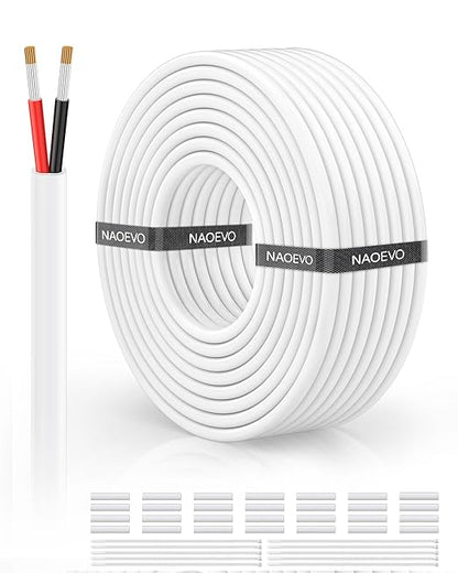 NAOVEO 16 Gauge Wire 2 Conductor Electrical Wire, 16 AWG Stranded PVC Tinned by NAOEVO
