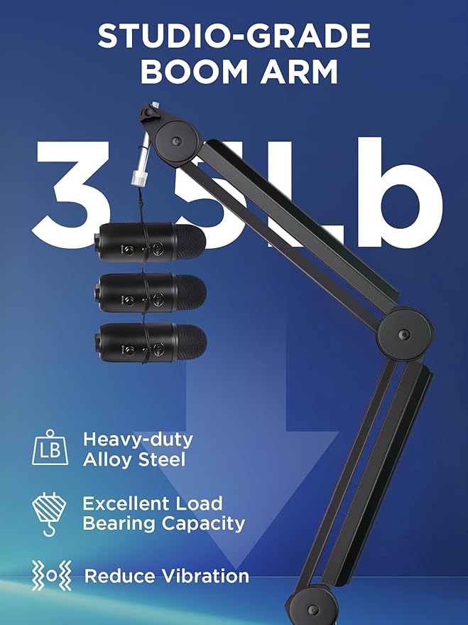 InnoGear Mic Boom Arm Microphone Stand Cable Management - Image 6