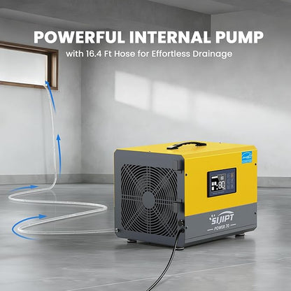 Crawl Space Dehumidifier with Pump, Sijipt 70 Pints Commercial Dehumidifier - Image 4