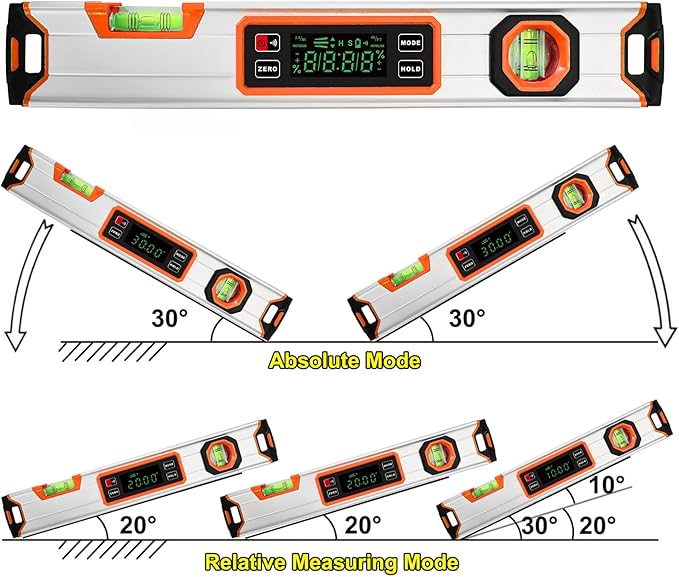eOUTIL 15.7-Inch Digital Torpedo Level & Angle Finder – IP54 Waterproof - Image 3