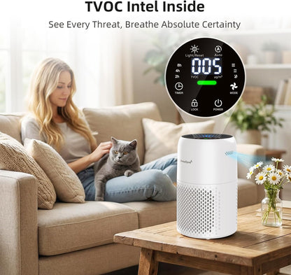 aromaroom pet air purifier with true hepa, for, side view