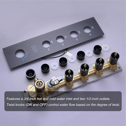 KATAIS Temperature Display Oil Rubbed Bronze Shower System, Push Button Shower - Image 7