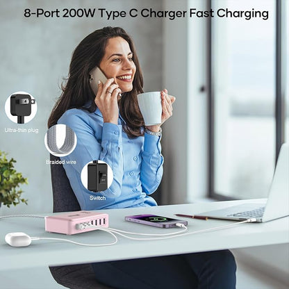 8-Port USB C Fast Charger Block 200W - Image 2