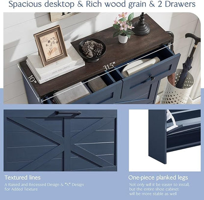 Shoe Storage Cabinet, Farmhouse Shoe Organizer - Image 7