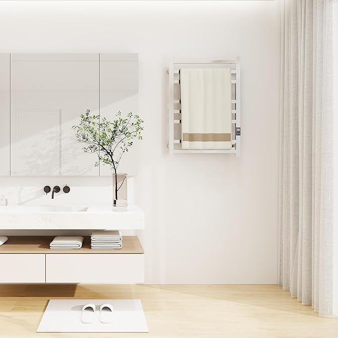 8-Bar Electric Heated Towel Warmer, Fast Heating - Image 8