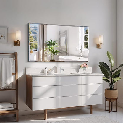 CILIBER Beveled Bathroom Mirror, 24x40 Large Frameless Mirrors - Image 5