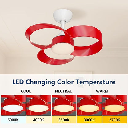 FANX 22 Inch Ceiling Fan with Light and Remote, Quiet DC Motor, Dimmable LED - Image 2