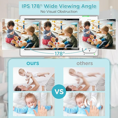 Blemil Baby Monitor with 2 Cameras and Audio, 4.3'' IPS Split-Screen Monitor - Image 4