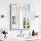 18x24 Silver Bathroom Mirror, Brushed Silver Rectangular Mirror by WelcometoCIVENO