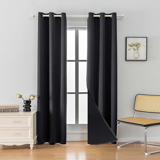 Anytime 100% Blackout Curtain 2 Panels Set, Thermal Insulated Window Drapes by Anytime