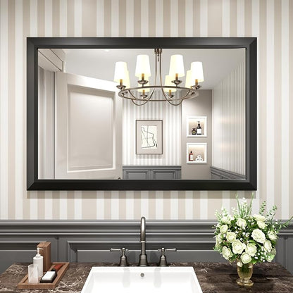 Amorho Black Bathroom Mirror, Living Room, Large Rectangle Vanity Mirrors. - Image 8