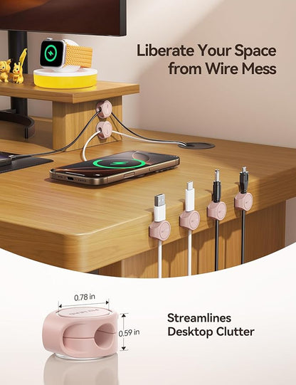 8-Pack Cord Organizer Silicone Magnetic Cable Clips Desk Wire Management - Image 6