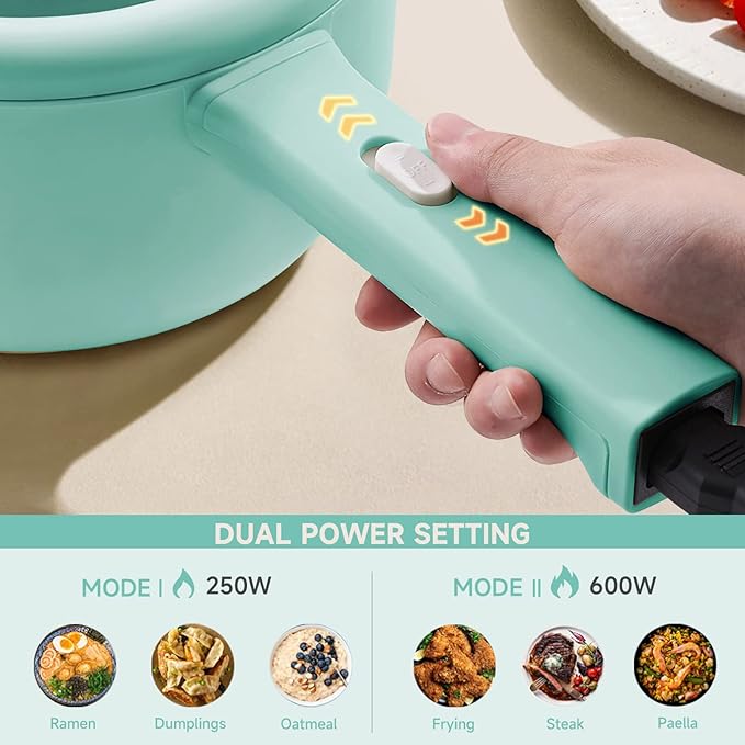 Dezin Electric Cooker, 2L Non-Stick Sauté Pan, Rapid Noodles Cooker, Mini Pot - Image 3