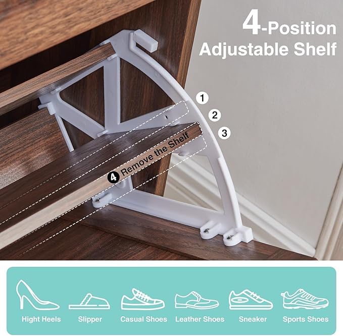 Shoe Storage Cabinet, Farmhouse Shoe Organizer - Image 5