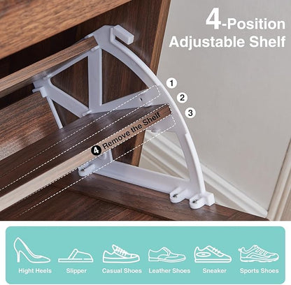 Shoe Storage Cabinet, Farmhouse Shoe Organizer - Image 5