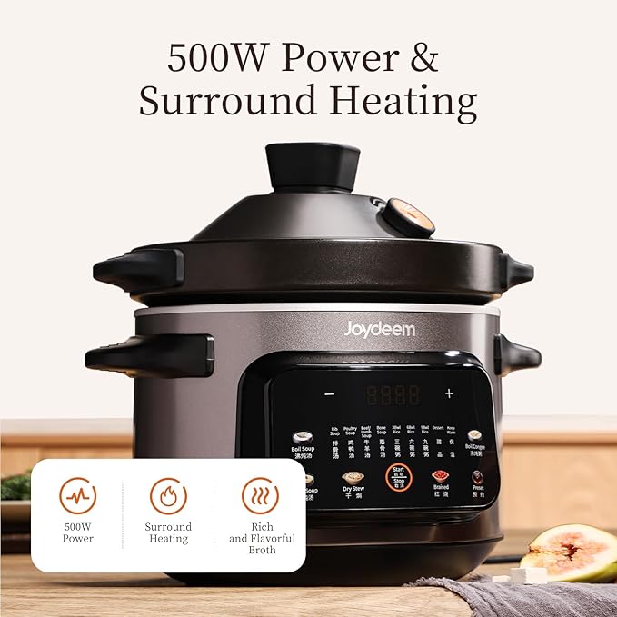 Joydeem 4 Quart Electric Stew Pot, 500W Multi-Functional Cooking Pot - Image 4