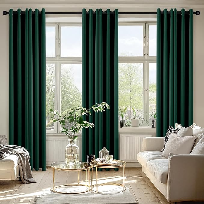 MIULEE Hunter Green Blackout Curtains - Image 6